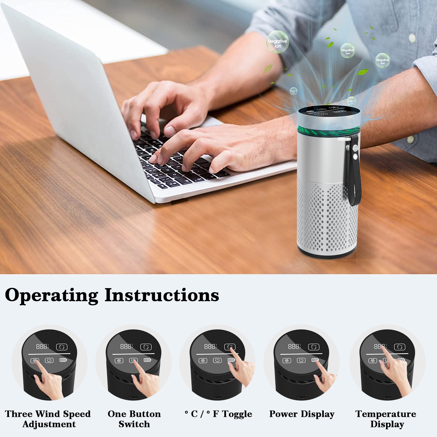 Malbero PD4 – Intelligent Air Purifier with Battery & Smart Display